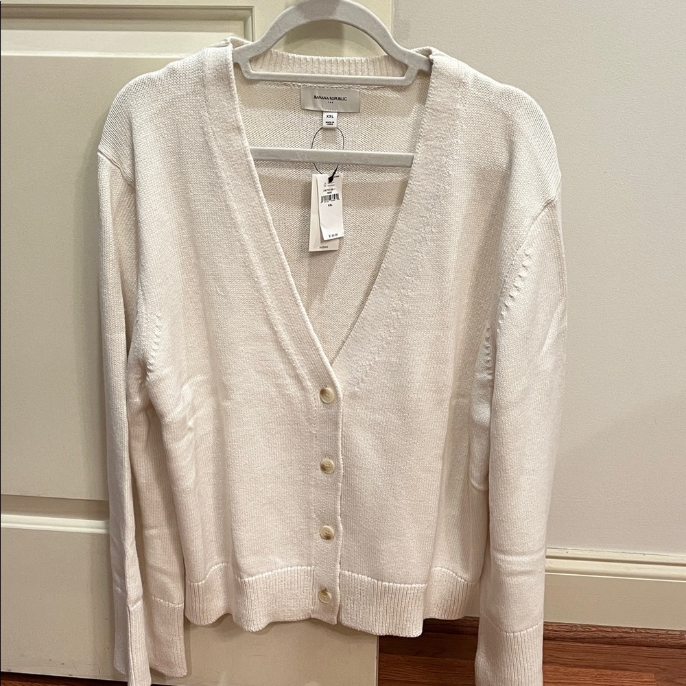 Banana Republic Ivory Bell-Sleeve Cardigan Sweater/NWT/XXL - Picture 14 of 15